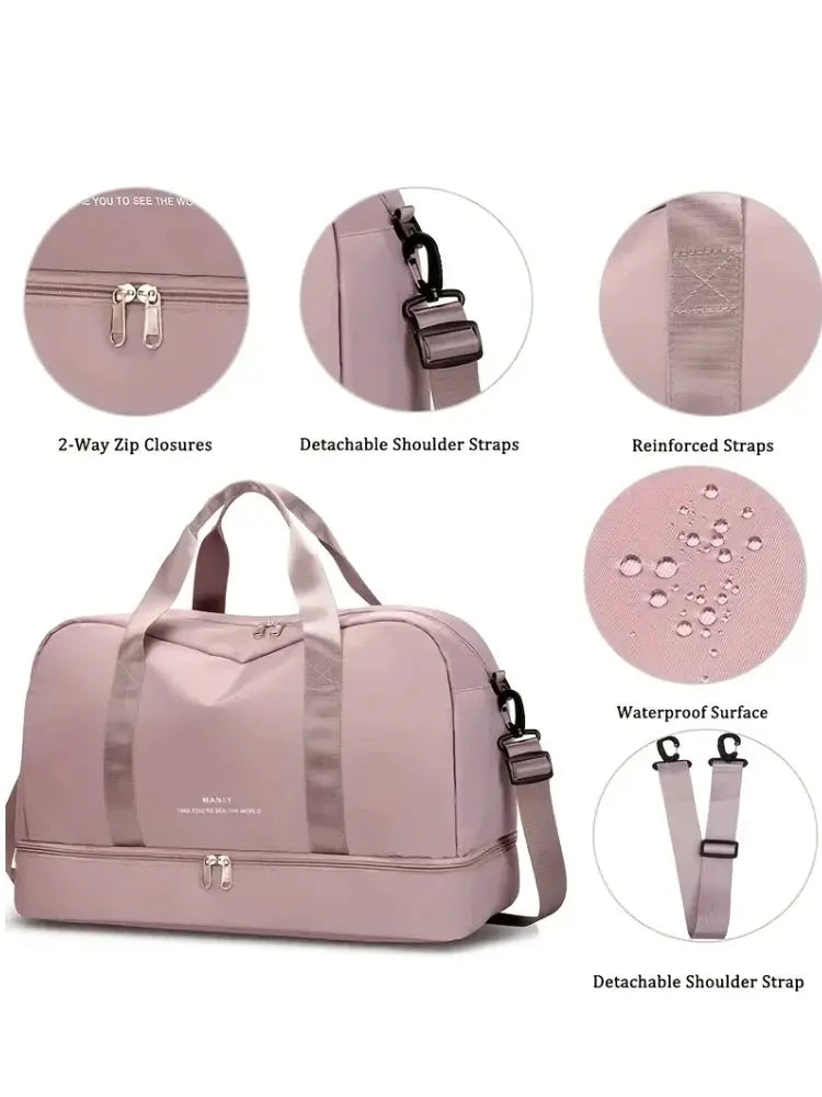 VoyageEase Expandable Travel Duffle Bag For Women Large Capacity Lightweight Weekend Getaway Carrier