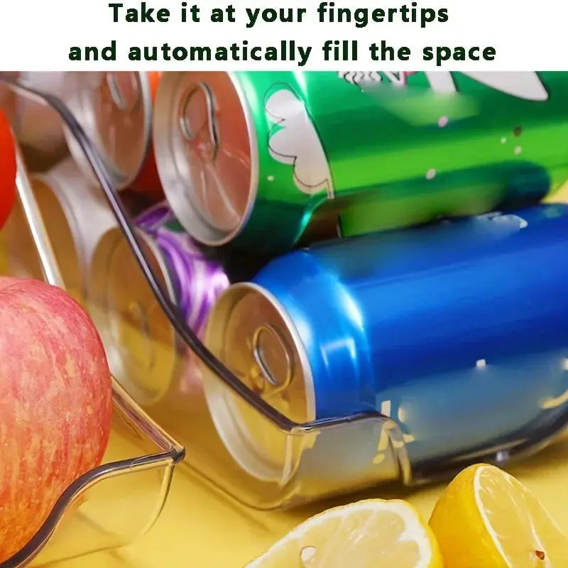 KitchenEase Can Dispenser Organizer Keeps Soda Cans Accessible In Fridge And Freezer Space Saving Design