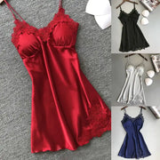SilkEase Sexy Pajamas Silk Suspender Nightdress Ice Silk Lightweight Breathable Halter Nightwear