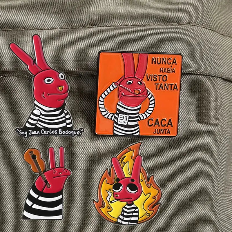 Funny Cartoon Animal Enamel Pins Set Red Eared Animals Brooches Lapel Pins For Backpacks Gift For Friends