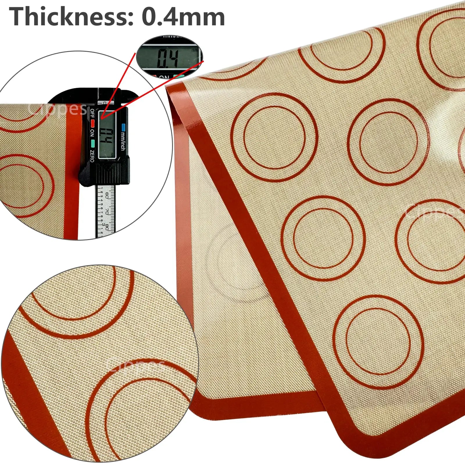 Silicone Baking Mat 0.4mm Thin Reusable Nonstick Heat Resistant Oven Liner For Cookies
