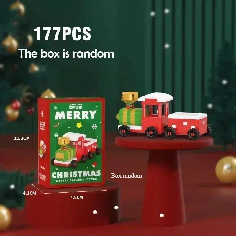 Christmas Micro Building Block Set Santa Claus and Reindeer Puzzle Table Decor for Kids and Adults