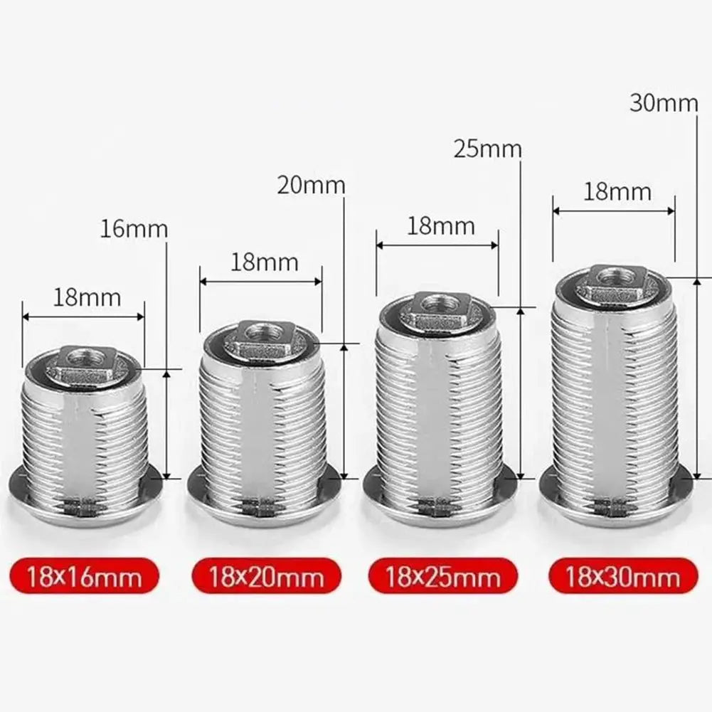Simples Market cam lock set for drawers and cupboards; stainless steel, 4 sizes with 2 keys