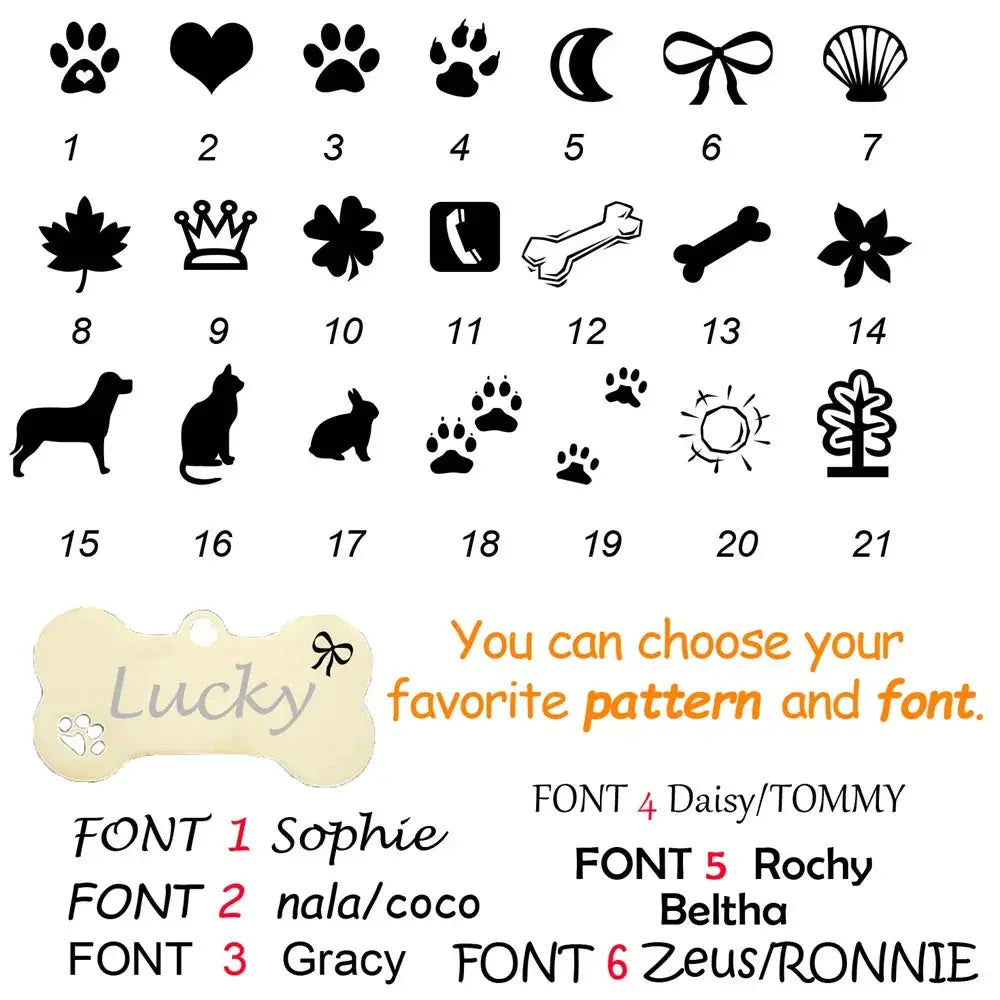 Personalized Pet ID Tag With Free Engraving Engraved Stainless Steel Bone Or Paw Shape Keychain For Cats And Dogs