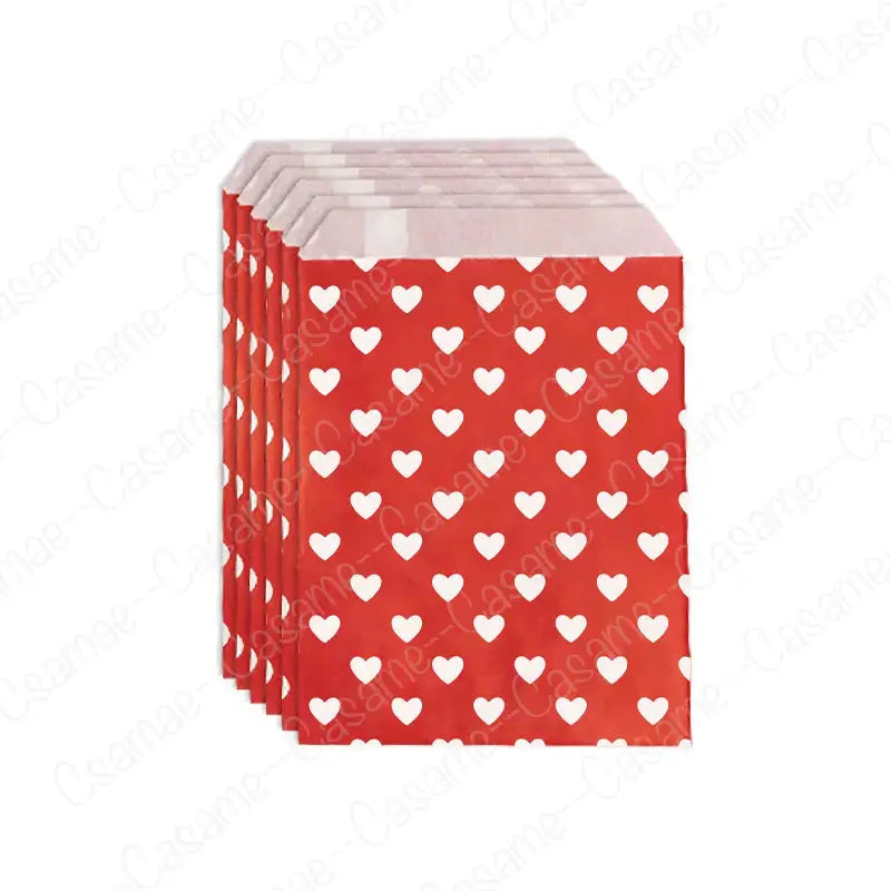 Red heart gift bags 13x18 cm, 25 pcs by Simples Market