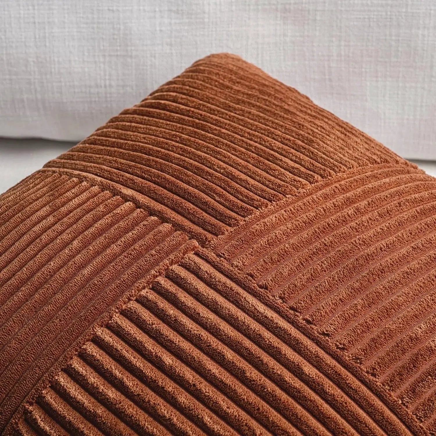 Simples Market rust corduroy decorative throw pillow cover, 18x18, boho farmhouse decor