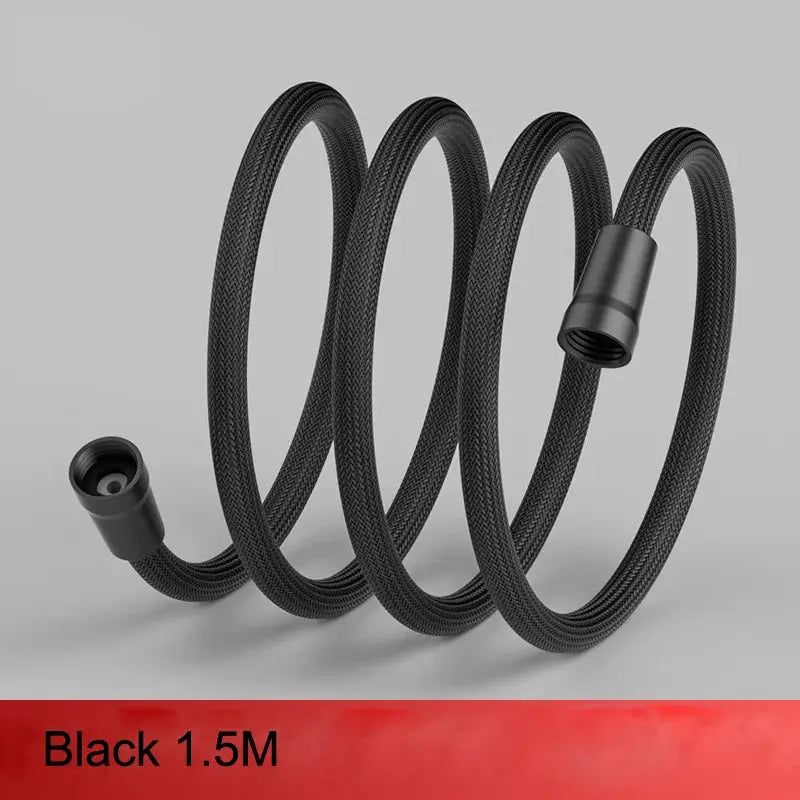 Shower hose black 1.5m G1/2 flexible bathroom pipe