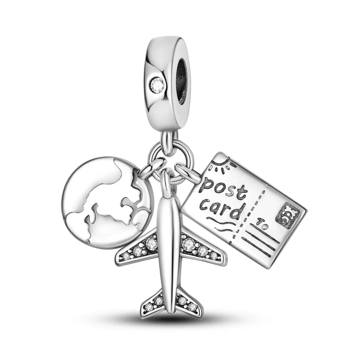 Travel Charm 925 Silver Plane Pendant Eiffel Tower Bead Charm For Bracelet Women Fashion Jewelry