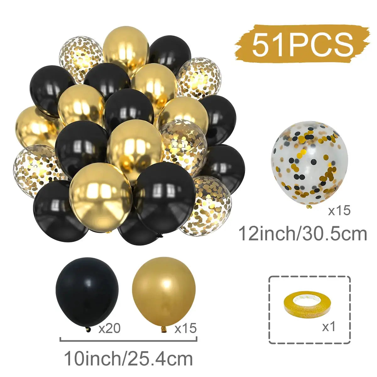 Metallic Pearl Latex Balloons Confetti Gold Set 31 36 37 51 101 Pcs For Birthday Weddings Baby Shower Decor