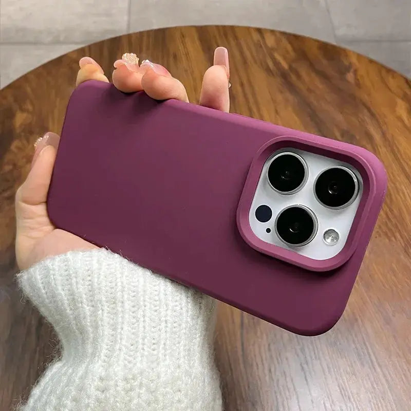 Genuine Liquid Silicone Rugged Case for iPhone 11 to 16 Pro Max Plus Shockproof Soft Back Titanium Gray