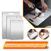 Stainless Steel Double Sided Cutting Board For Kneading Dough And Kitchen Prep Hygienic Antibacterial Surface