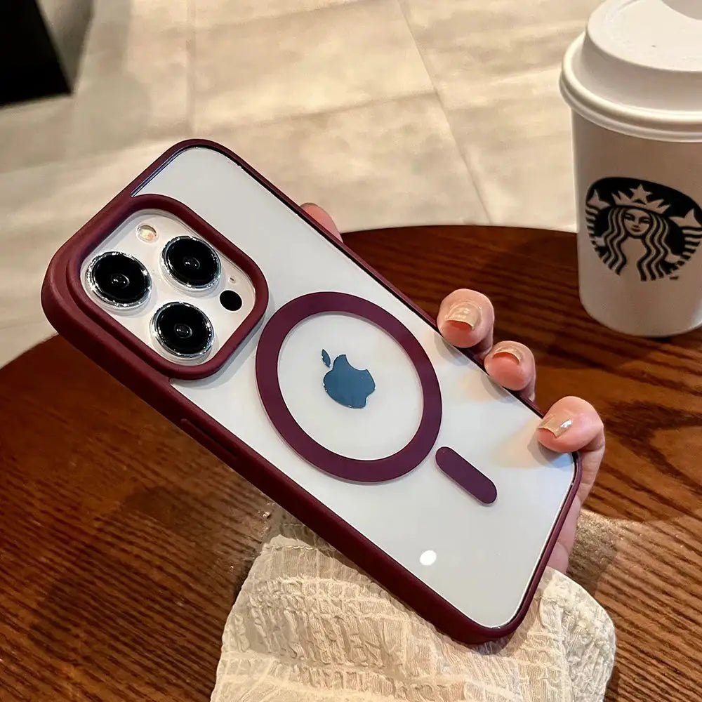 MagSafe Transparent Case For iPhone 11 Through 16 Pro XS XR Max Mini Plus Magnetic Wireless Charging Compatible