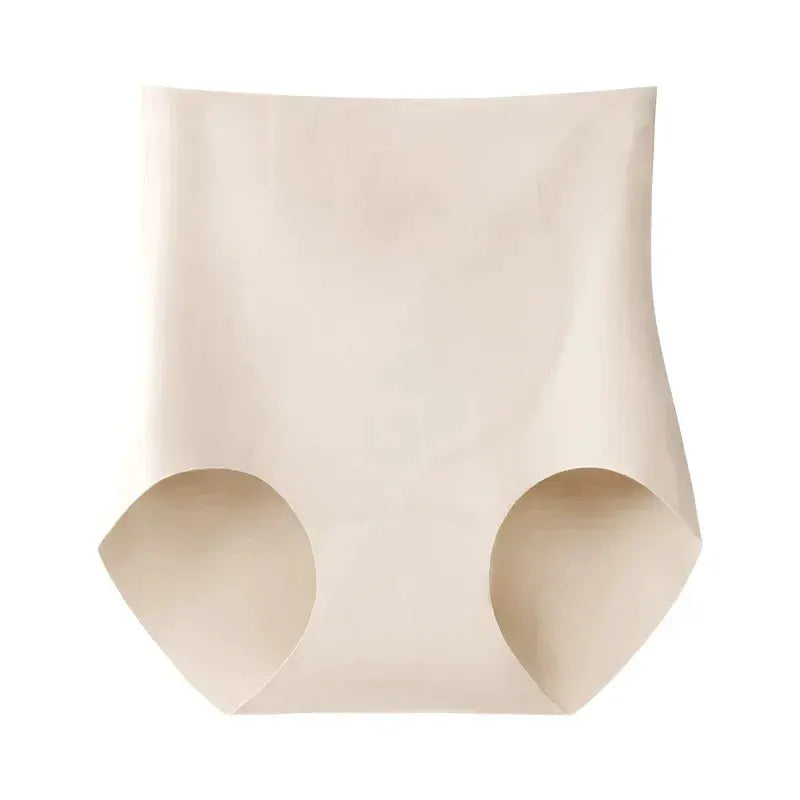 Women’s high-rise body shaper underwear in nude; seamless shaping briefs