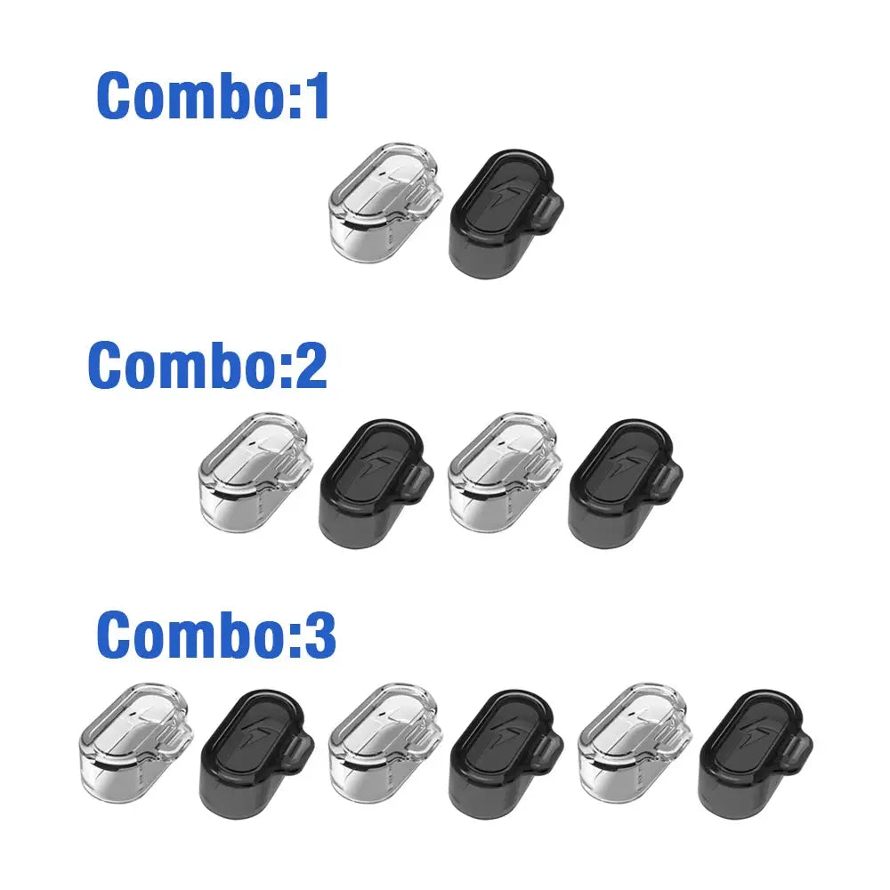 Charging port dustproof plug covers for Garmin watches; clear and black TPU caps, Simples Market combo sets of 2/4/6.