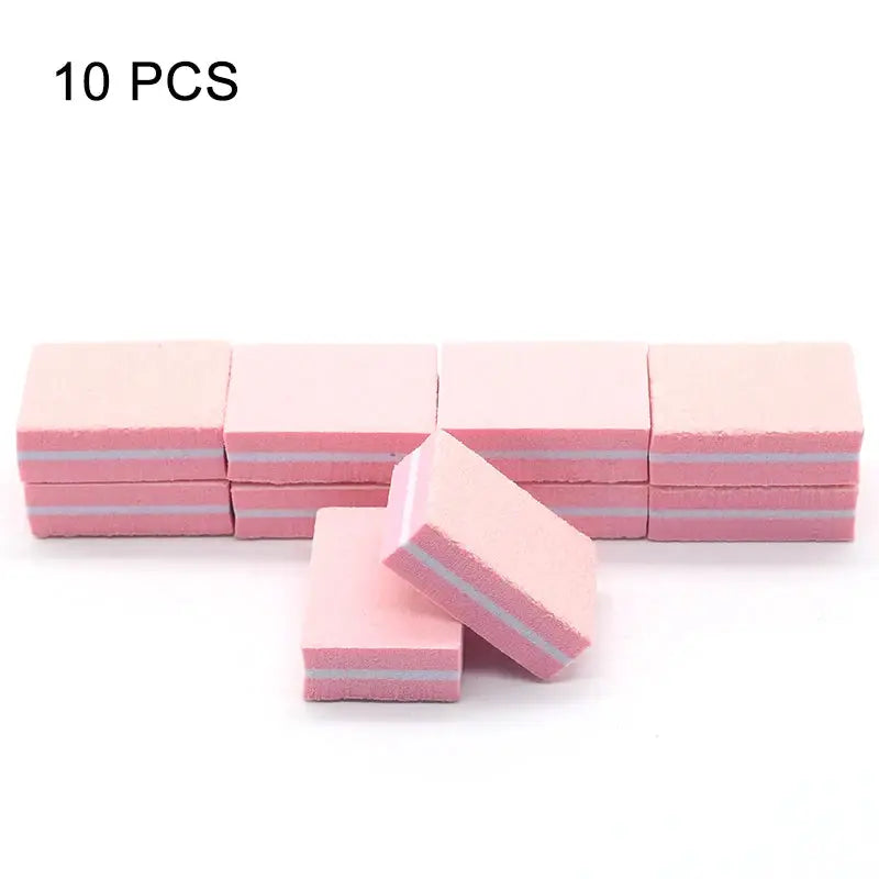 ElegantNail Pink Four Sided Cushioned Nail Buffer For Shaping Smoothing And Polishing Natural And Acrylic Nails