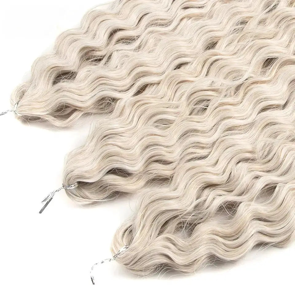 Ariel Synthetic Twist Crochet Hair extensions, 22in, 300g, water-wave ombre blonde, set of 3 bundles