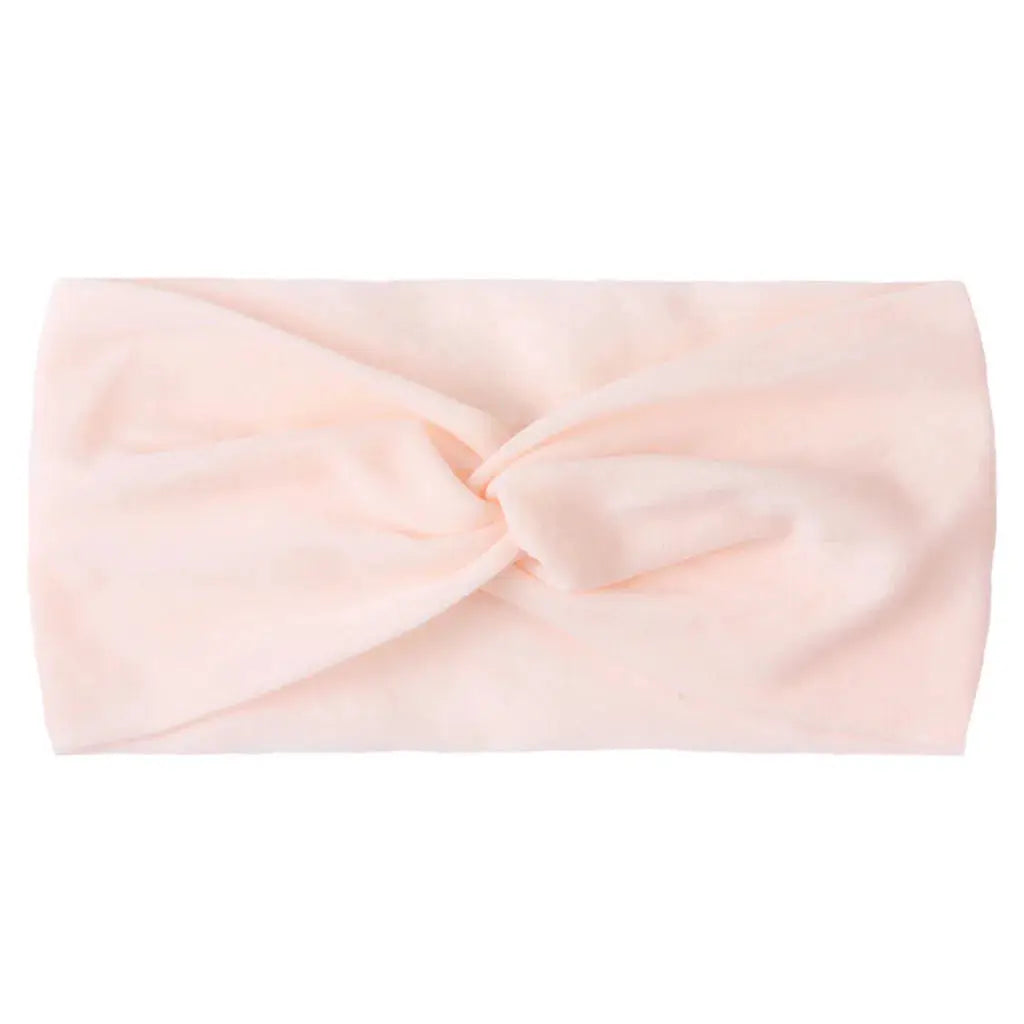 Solid Color Baby Headband for Girls Spring Summer Twisted Knot Design Soft Elastic Hair Accessory Large Size