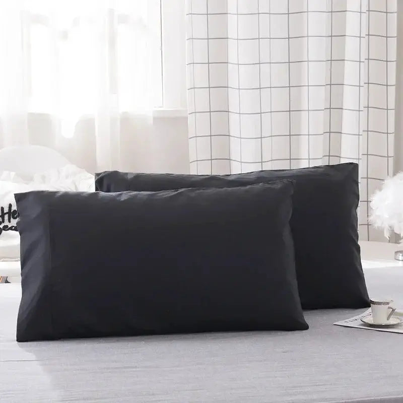 2-pack black pillowcases by Simples Market for bedroom, soft covers; insert not included