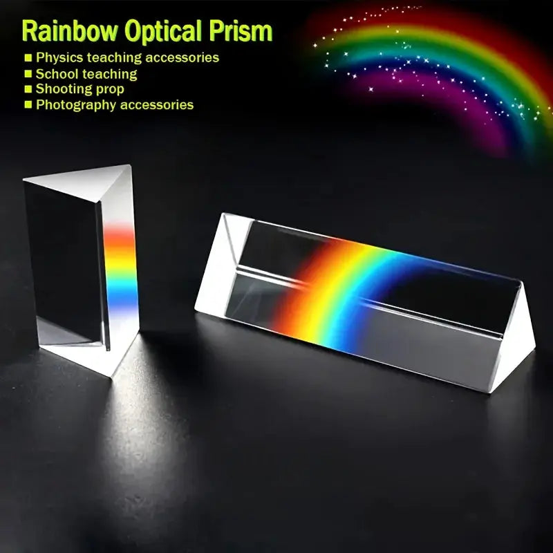 Edu Prism Educational Glass Prism Displays Spectral Reflections for Teaching and Photography Enthusiasts