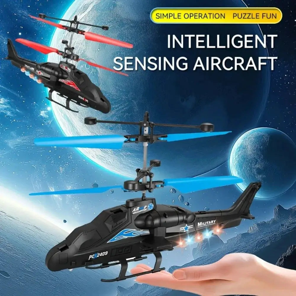 Magic Remote Control Helicopter Toy Hand Controlled 360 Degree Rotation Mini UFO Drone With LED Lights Birthday Gift