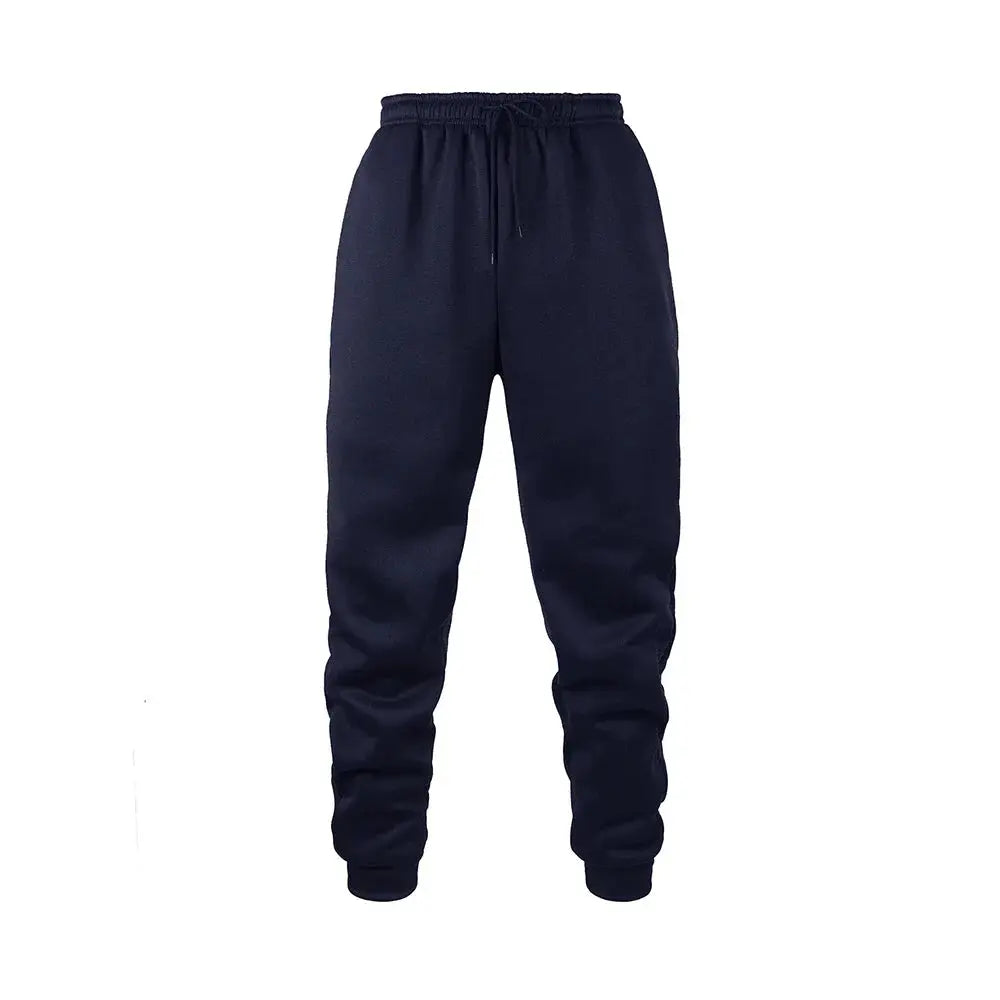 Simples Market men's navy fleece joggers with drawstring waist, soft and comfortable sweatpants.