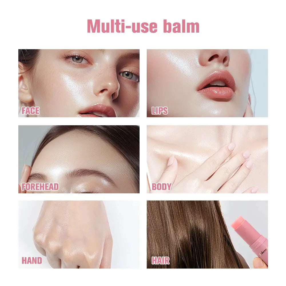 Lakerain Korean Pink Hydrating Stick Deep Hydration Balm For Wrinkle Smoothing Elasticity And Makeup Base