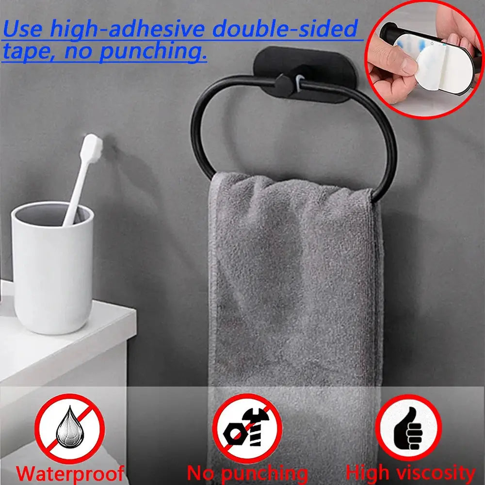 Stainless Steel Self Adhesive Towel Holder Rack for Bathroom Kitchen