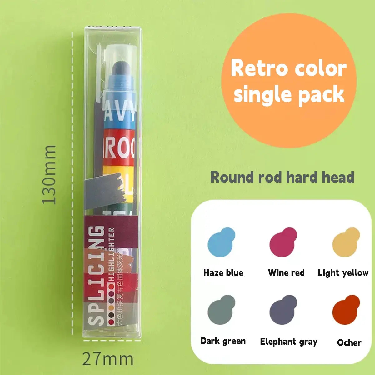 Simples Market 12-color highlighter set in a transparent case with retro color markers