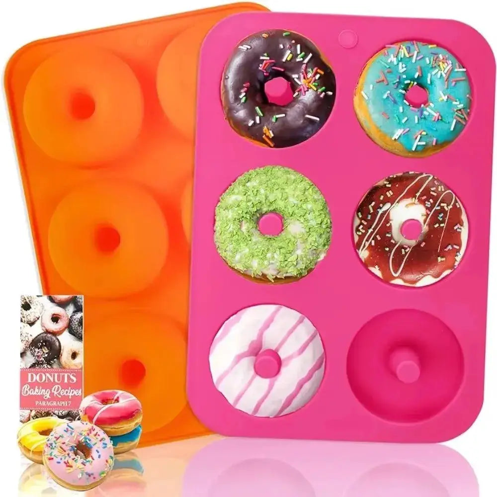 Six Hole Silicone Donut Mold Baking Pan Nonstick Flexible Donut Mold For Donuts Muffins Bagels Desserts DIY Tools