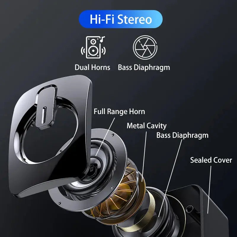 Computer speaker Simples Market; black glossy housing with dual horn and bass diaphragm