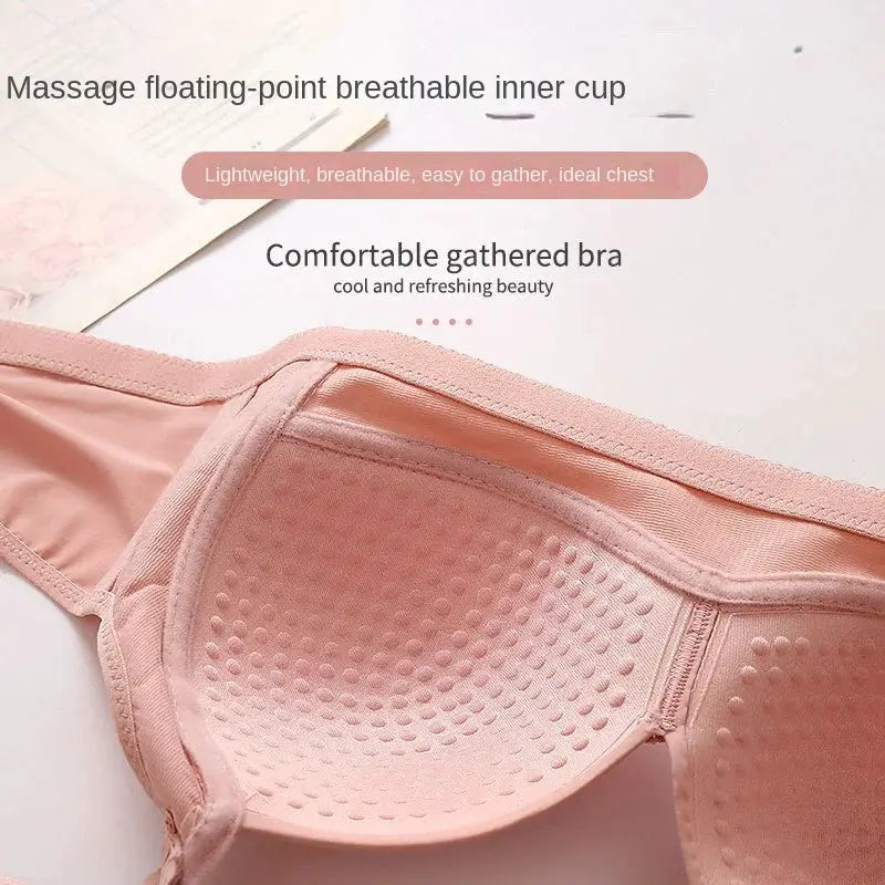 Pink Simples Market non-underwire bra with breathable dotted inner cup