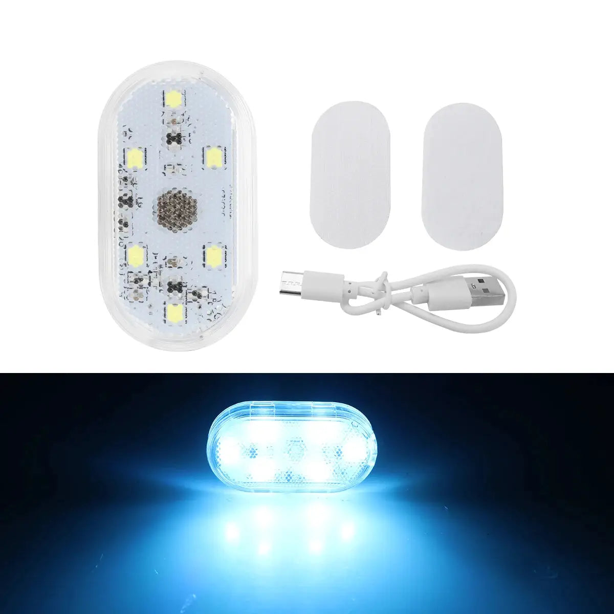 LED Touch Light USB Rechargeable 5V 6LED Mini Car Interior Lamp With Touch Sensor RGB Reading Lamp