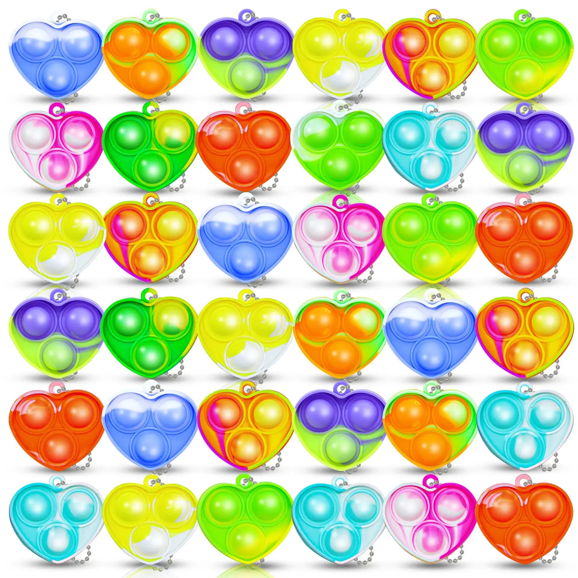 20 Pieces Mini Pop Keychain Fidget Toys For Toddlers And Kids Sensory Fun Classroom Prizes Party Favors Goodie Bags