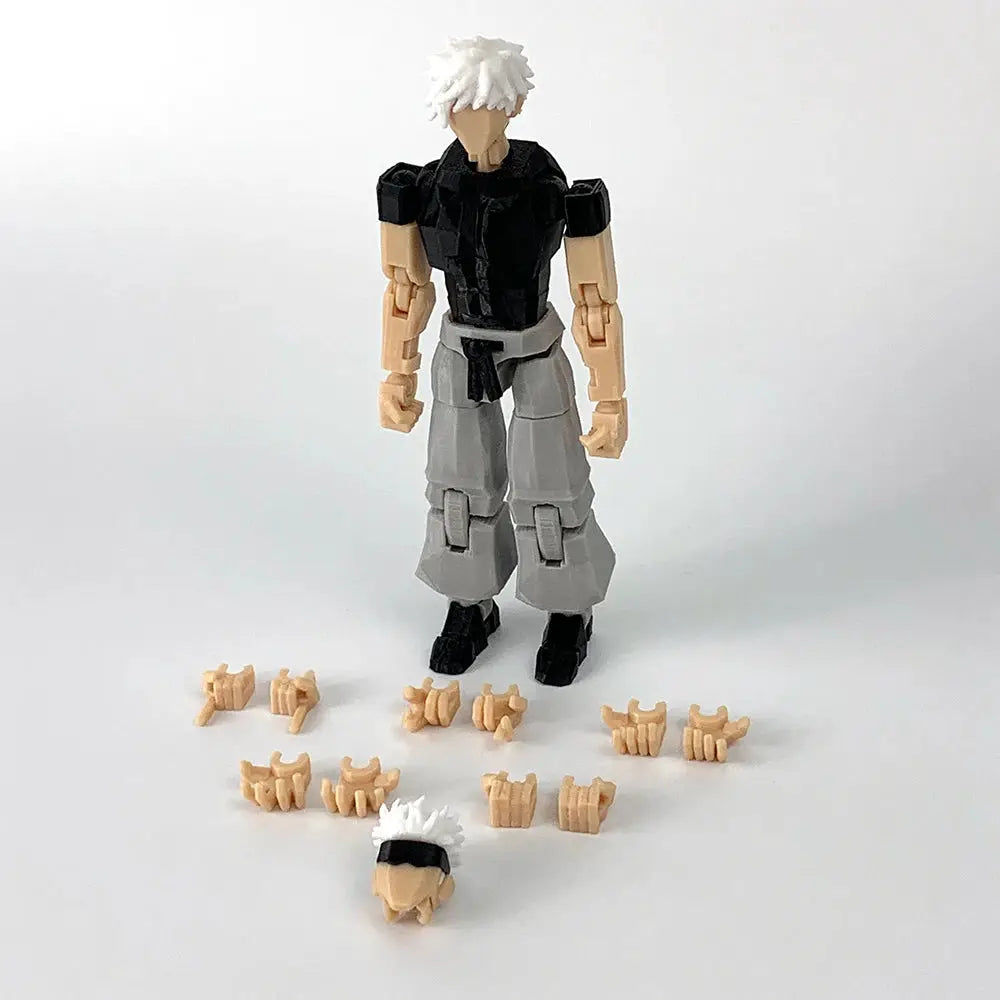 3D Printed Jujutsu Kaisen Gojo Satoru Action Figure Multi Jointed Shapeshift Display Model Collectible Gift