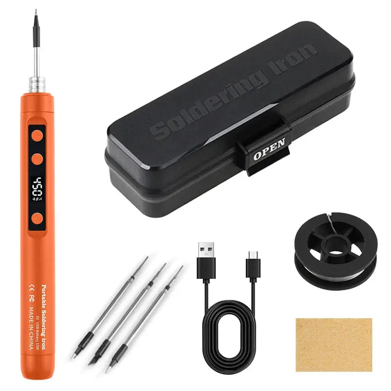 USB Soldering Iron Mini Portable Soldering Tool With Type C Charging 800mAh Battery Adjustable Temperature For DIY Use