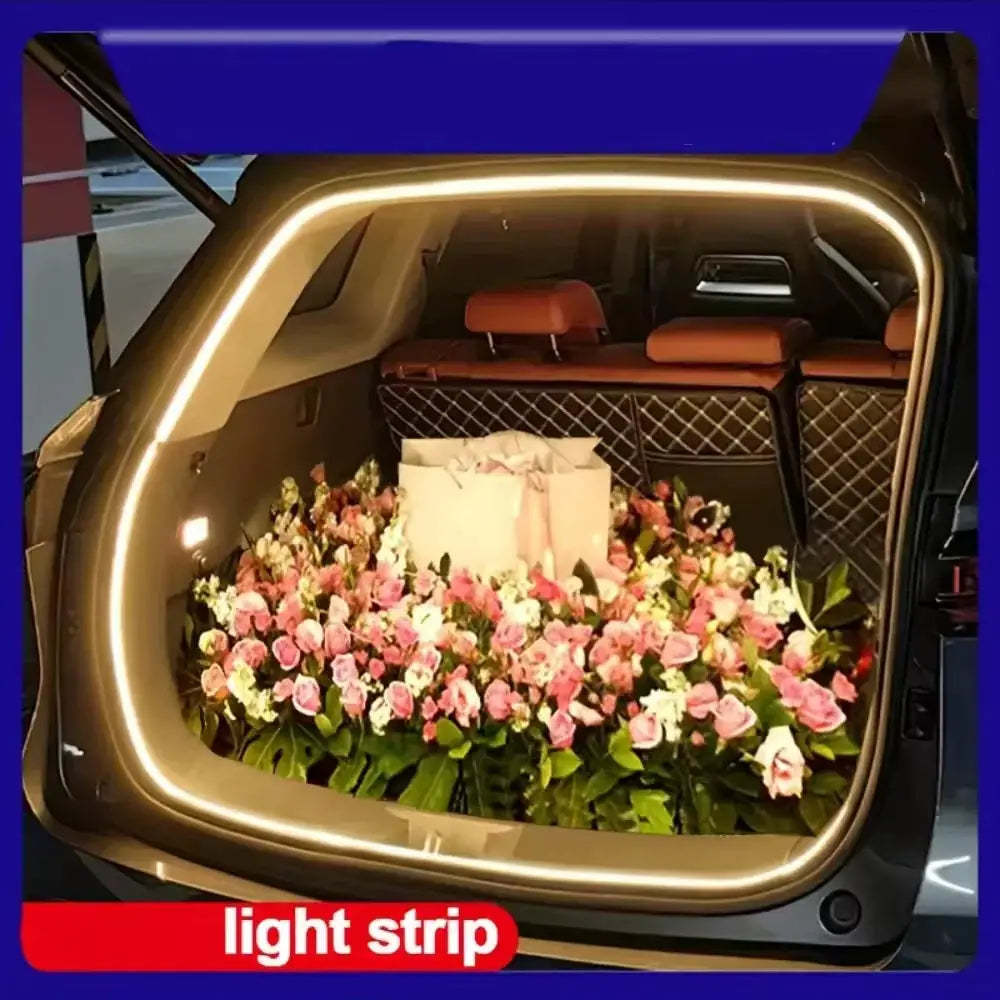 Car LED Trunk Lighting Strip With High Brightness Wiring Free Installation Automatic Sensing Tailgate Ambient Light