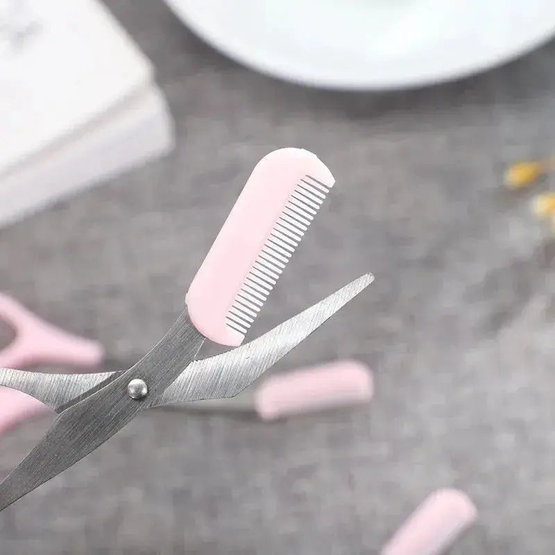 GleamLine Stainless Steel Eyebrow Trimming Scissors With Comb For Safe Precise Grooming And Perfect Brows