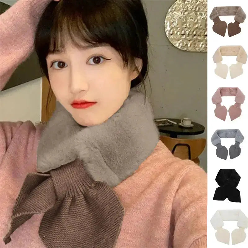 CosyWeave Cross Strap Knitted Neck Scarf Soft Imitation Cashmere For Autumn And Winter Fashion Accessory For Women