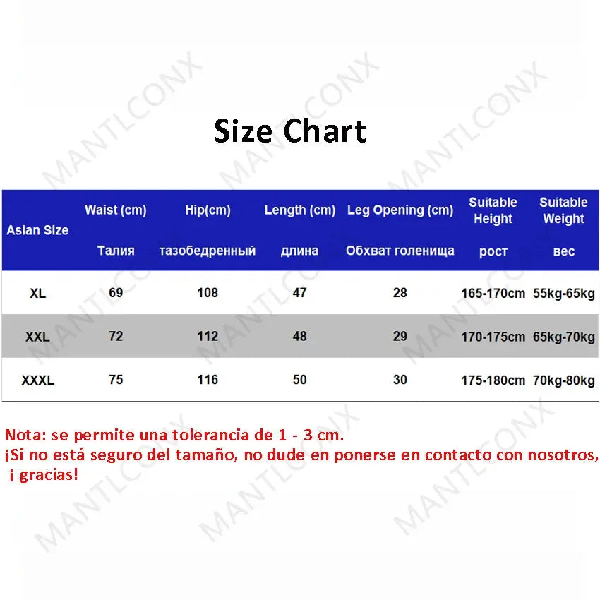 Size chart for Simples Market 3XL quick-dry jogging shorts with waist, hip, length and leg opening measurements