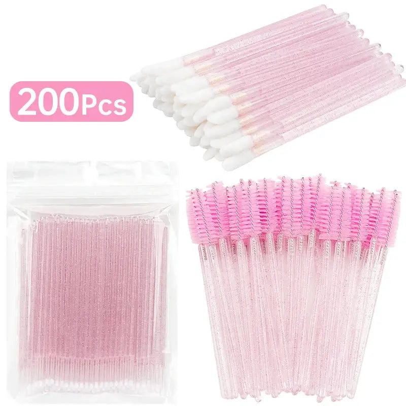 LashCraft 200 Piece Eyelash Extension And Makeup Set With Lash Removal Micro Brush And Lipline Brush