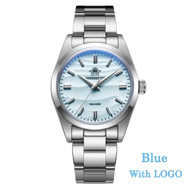 Addiesdive AD2030 Quartz Watch 36mm Stainless Steel Dive Wristwatch With Bubble Glass 10 Bar Water Resistance