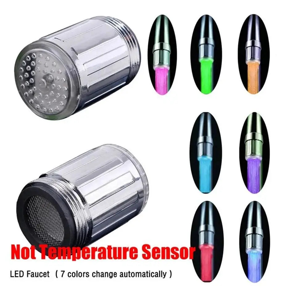 Simples Market LED faucet head set (1–4 pcs), 7-color changing glow water-saving aerator for kitchen and bath