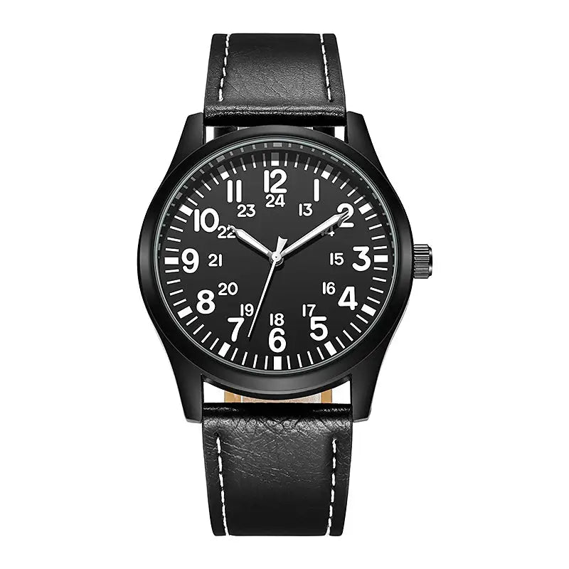Aviator Works Pilot Collection Watch With Easy Reading 24H Display And Japanese Quartz Movement Luminous Dial 41mm Case