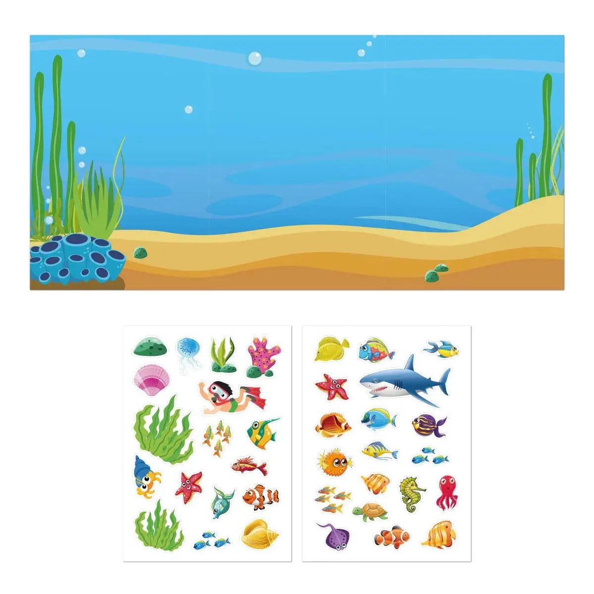 Kids Reusable Sticker Book for Ages 2 to 6 Featuring Multiple Cartoon Scenarios DIY Puzzles Educational Toy Gift