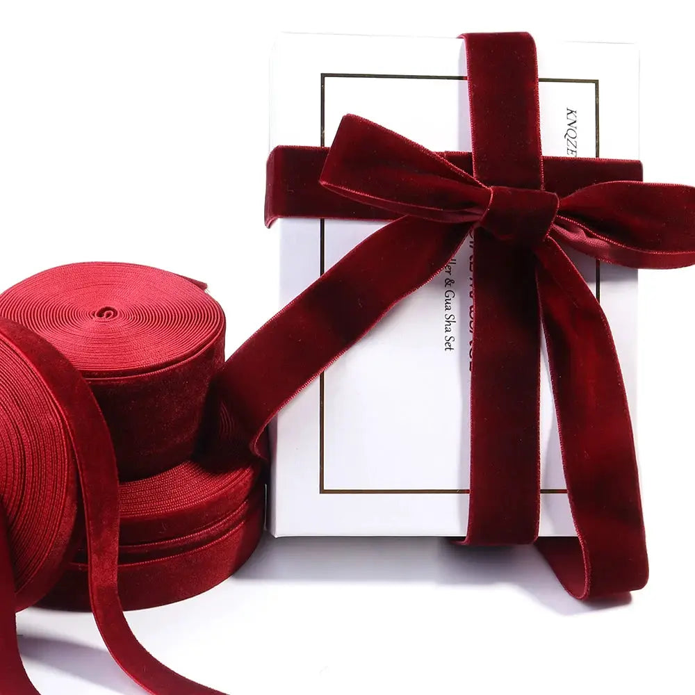 Velvet Ribbon Gift Bow 5 To 10 Yards 6mm 10mm 15mm 25mm 32mm 38mm For Gift Wrapping Flower Packaging DIY Christmas