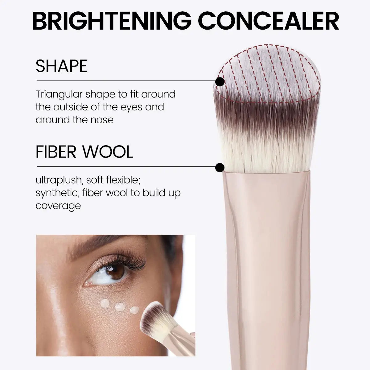 Maange Under Eye Concealer Brush Triangle Foundation Brush With Synthetic Hair For Seamless Blending Of Liquid Concealer