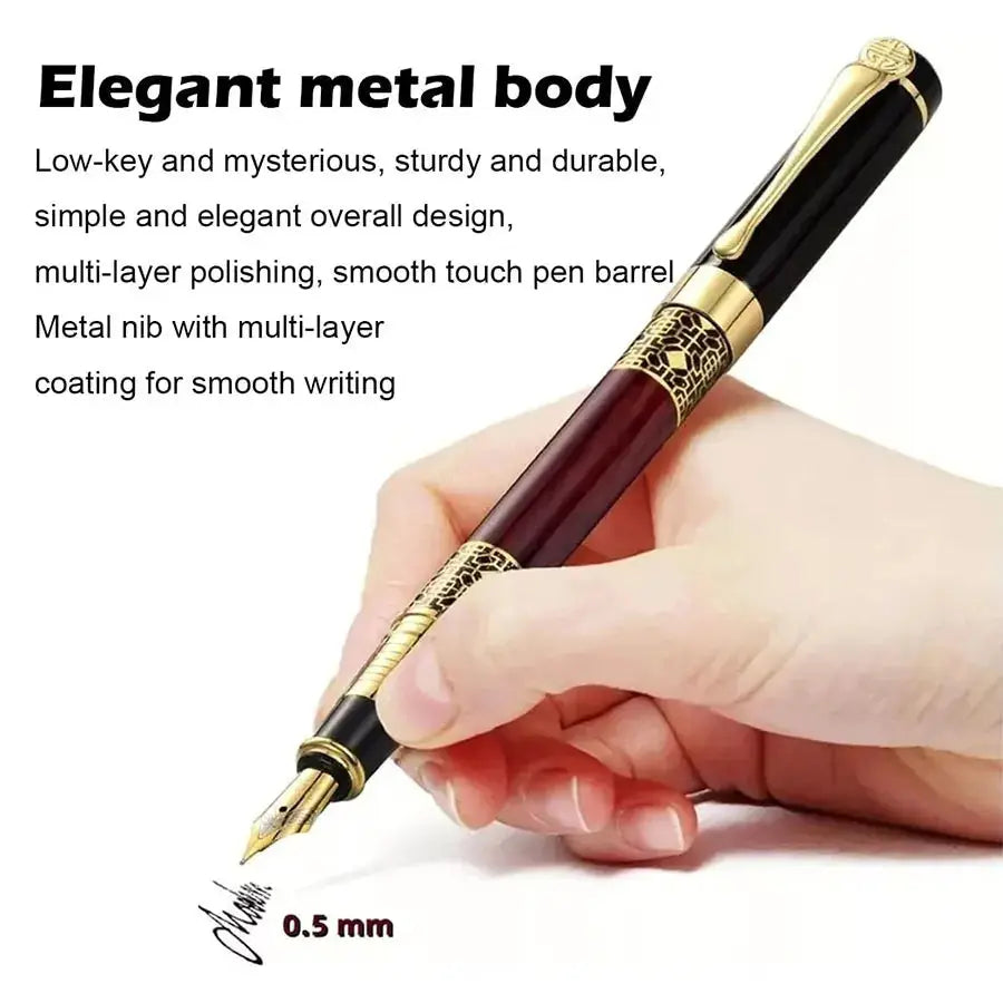 Retro Metal Fountain Pen 1 To 100 Piece Set With Replaceable Ink Elegant Gift For Writing Office And School Supplies
