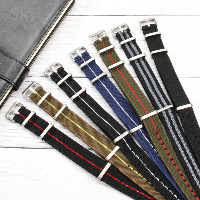 60's French Army Watch Strap for Nylon Watchband for Rolex Seiko Tudor Rolex Black Green Water Ghost Omega Woven Watch Band