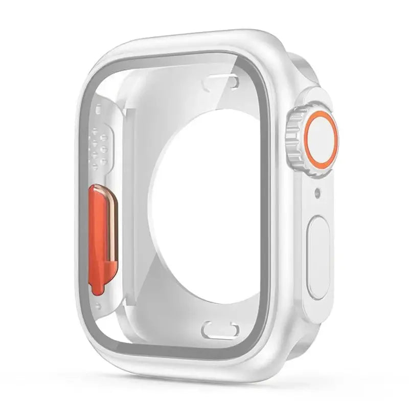Simples Market Apple Watch bumper case with clear front frame and orange crown ring