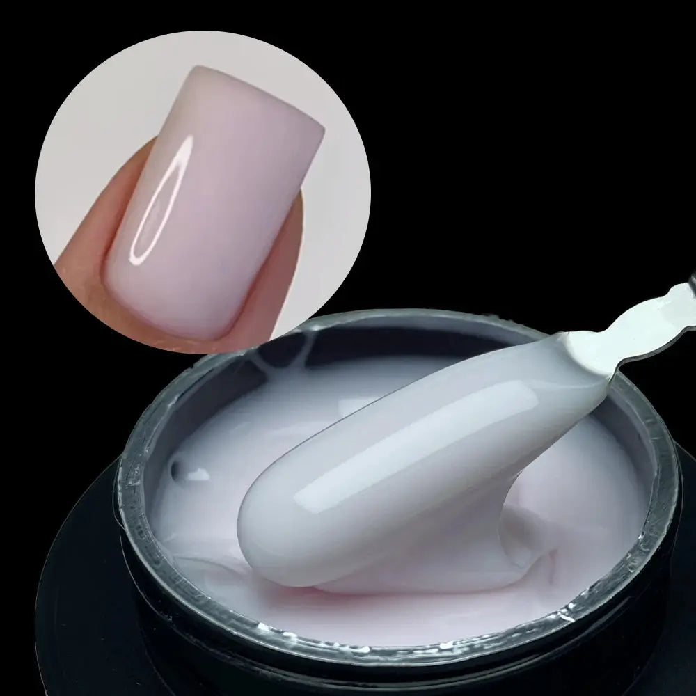 Jillnails 50g Self Leveling Medium Gel Milky Pink White Builder For Easy Shaping Without Running Into Cuticles